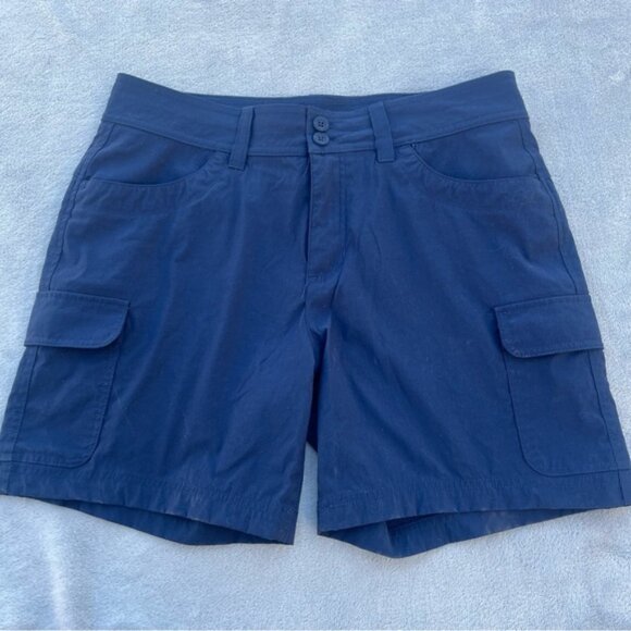 Eddie Bauer Navy Lightweight Summer Trail Stretch Mid Rise Cargo Pockets Shorts - Picture 3 of 10